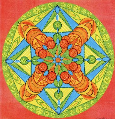 Aus der Quelle schöpfen Mandala von Karin Ruthenbeck: Glückliche Augenblicke