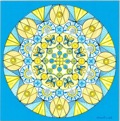 Aus der Quelle schöpfen Mandala von Karin Ruthenbeck: Der bunte Kreis der Schmetterlinge