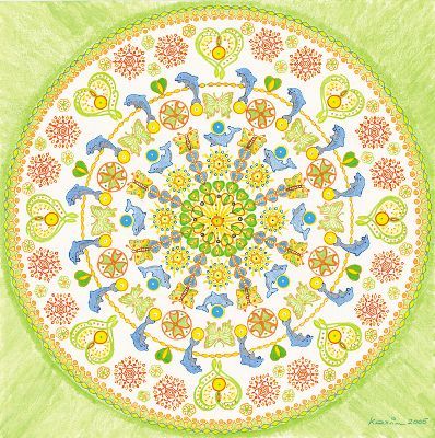 Mandala von Karin Ruthenbeck: Der Tanz der Delfine