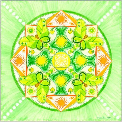 Mandala von Karin Ruthenbeck: Sprudelnde Kelche aus der Natur