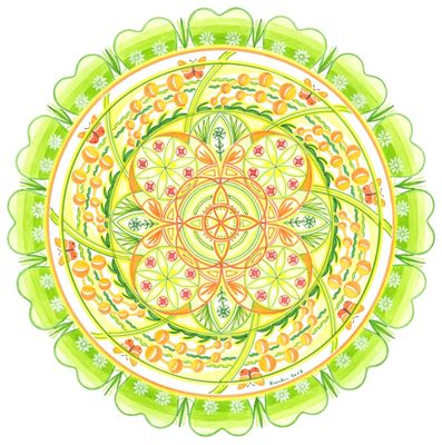 Aus der Quelle schöpfen Mandala von Karin Ruthenbeck: Durch-Lässigkeit