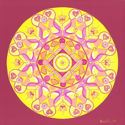 Mandala von Karin Ruthenbeck: Verspielte Herzen