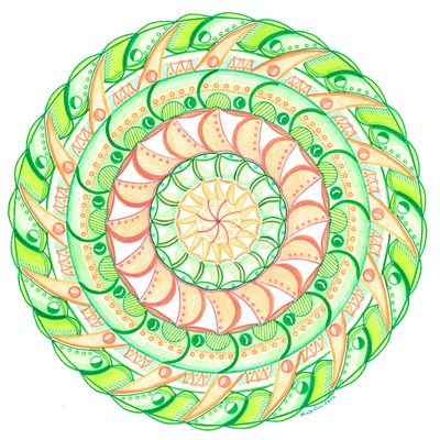 Aus der Quelle schöpfen Mandala von Karin Ruthenbeck: Unterschiedliche Dynamik