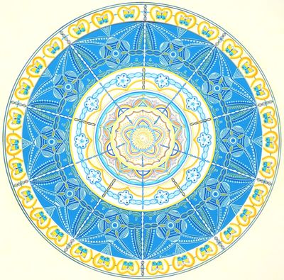 Aus der Quelle schöpfen Mandala von Karin Ruthenbeck: Die Umarmung des Augenblicks
